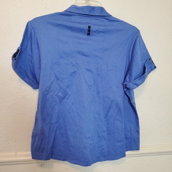 Jamie Sadock Women's Size M Blue Short Sleeve Golf Polo Top 100% Cotton - Picture 7 of 14